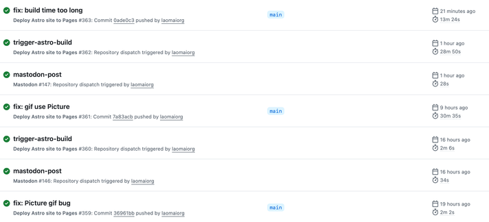 截图 github actions